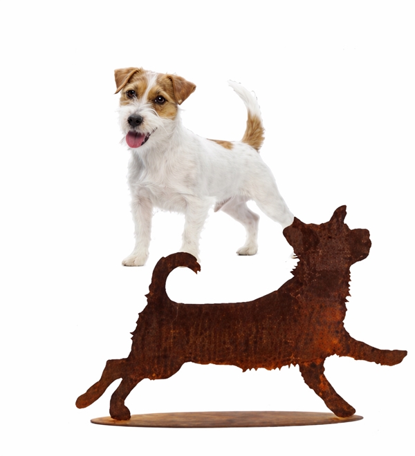 Rustfigur -  Løbende Jack Russel "Jacky"